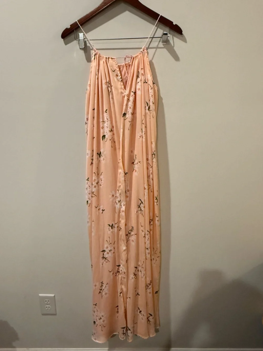 Abercrombie & Fitch Light Pink Floral Maxi Dress Size XS